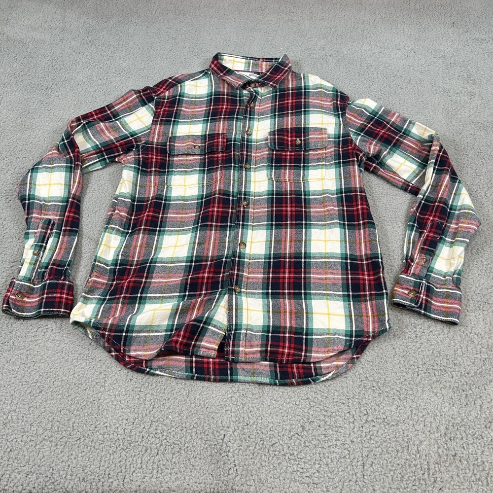 Old Navy Shirt Mens Medium Multicolor Plaid Flannel Regular Fit‎ Built-In Flex